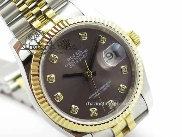 0410 DateJust 116234 SS YG BP Best Edition Gray Dial Diam Markers On SS YG Bracelet SA ZipUp 3745